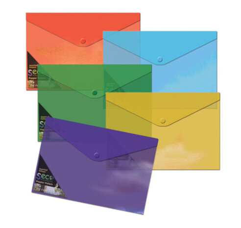 envelopmappen A4 polyester 180 micron transparant 5 stuks