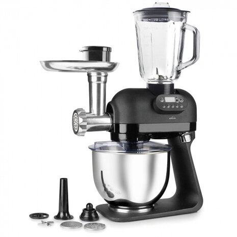 accessoireset keukenmachine RVS zilver/zwart 10-delig