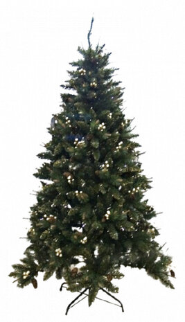 kunstkerstboom 128 x 210 cm staal groen/goud
