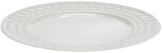 decoratieschaal reli&euml;f 33 x 2 cm wit