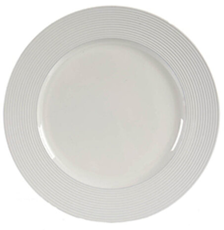 decoratieschaal gestreept 33 x 2 cm wit