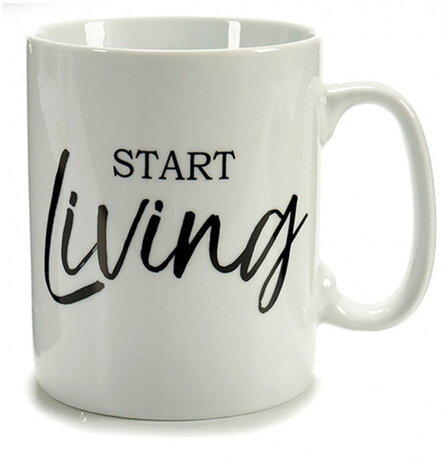 koffiemok Start Living 400 ml wit porselein
