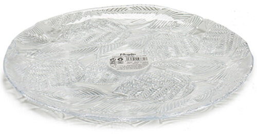 gebaksbord bladeren 27 cm glas transparant