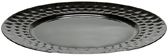 decoratieschaal reli&euml;f 33 x 2 cm zwart