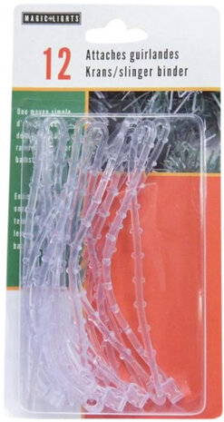krans/slinger binders 3 x 1 cm transparant 12 stuks
