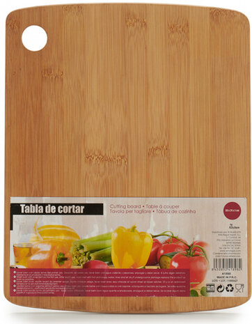 snijplank 30 x 24 x 1 cm bamboe naturel