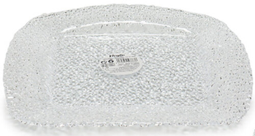gebaksbord druppels 27 x 27 x 2,5 cm glas transparant