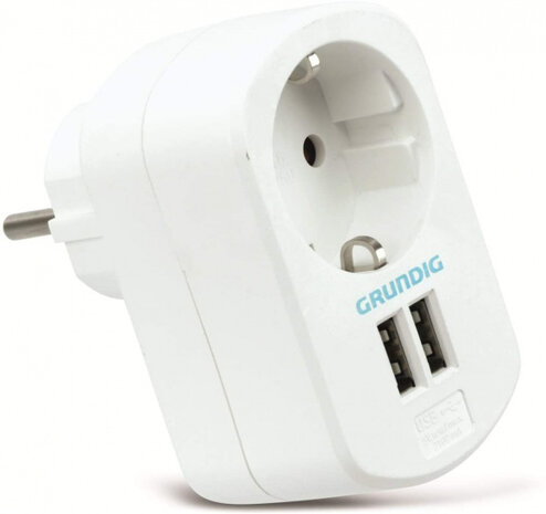 wandcontactdoos Type C/USB-A 250V 2,1A wit