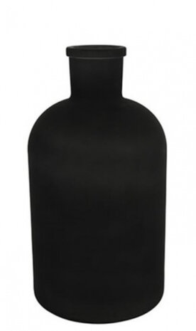 flesvaas Dena 14 x 27 cm glas matzwart