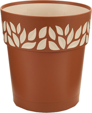 bloempot Cloe 19 x 19 cm waterreservoir bruin
