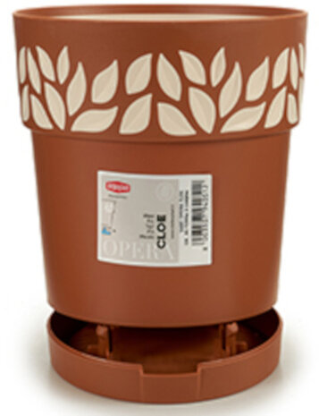 bloempot Cloe 19 x 19 cm waterreservoir bruin