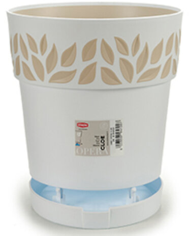 bloempot Cloe 19 x 19 cm waterreservoir wit