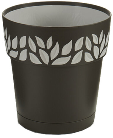 bloempot Cloe 15 x 15 cm waterreservoir zwart