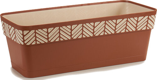 bloembak Orfeo 49 x 18 cm waterreservoir bruin