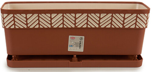 bloembak Orfeo 49 x 18 cm waterreservoir bruin