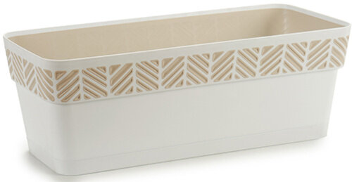 bloembak Orfeo 49,3 x 19 cm waterreservoir wit