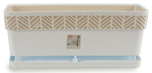 bloembak Orfeo 49,3 x 19 cm waterreservoir wit