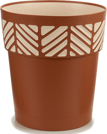 bloempot Orfeo 29 x 29 cm waterreservoir bruin