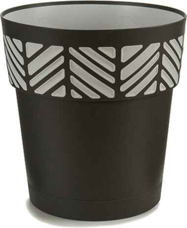 bloempot Orfeo 25 x 25 cm waterreservoir zwart