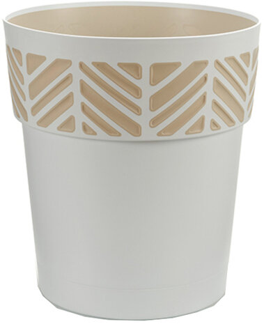 bloempot Orfeo 25 x 25 cm waterreservoir wit