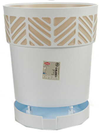 bloempot Orfeo 19 x 19 cm waterreservoir wit