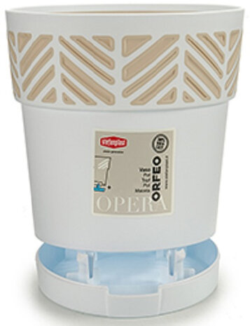 bloempot Orfeo 15 x 15 cm waterreservoir wit