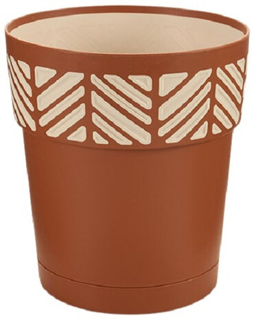bloempot Orfeo 15 x 15 cm waterreservoir bruin