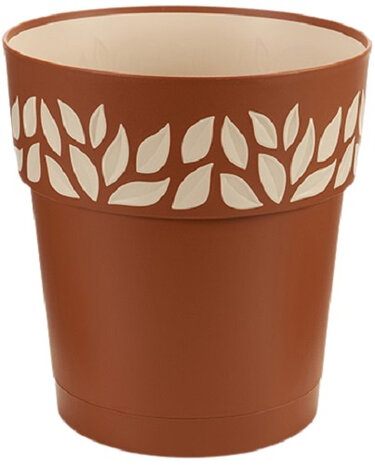 bloempot Cloe 25 x 25 cm waterreservoir bruin