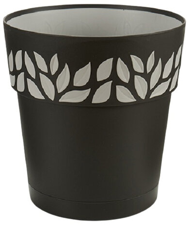 bloempot Cloe 30 x 30 cm waterreservoir zwart