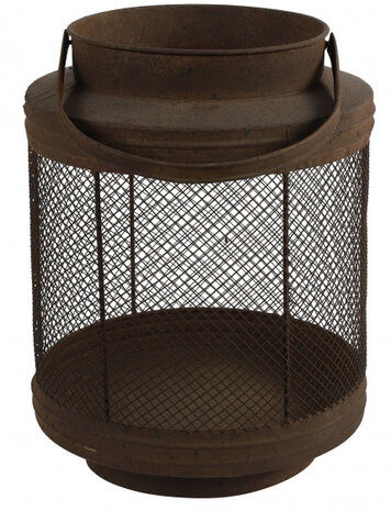 windlicht Lancy 23,5 x 31,5 cm staal roestbruin