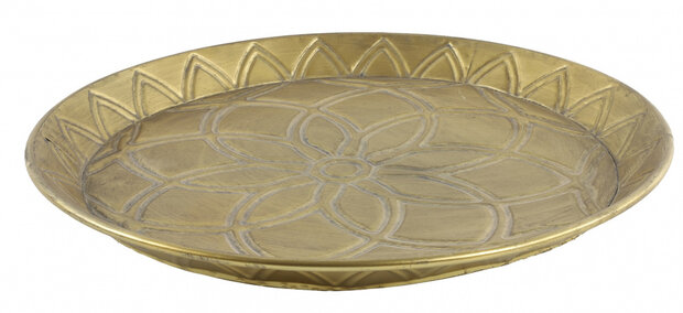 schaal Agosta 52 x 4,5 cm staal goud