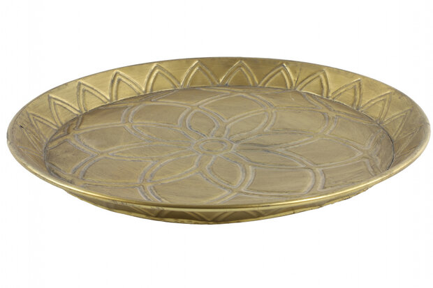 schaal Agosta 61,5 x 4 cm staal goud