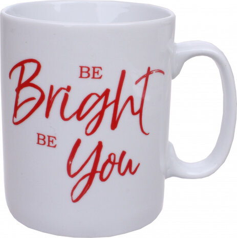 koffiemok Be Bright 500 ml porselein rood/wit