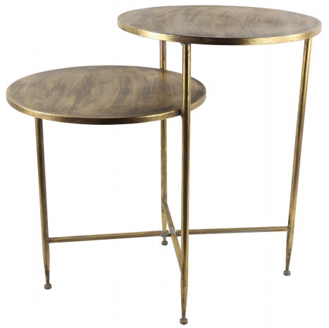 bijzettafel Oregon 79,5 x 75,5 cm staal goud