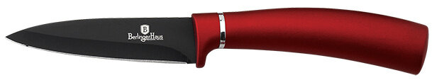 pareermes Burgundy 9 cm RVS zwart/rood