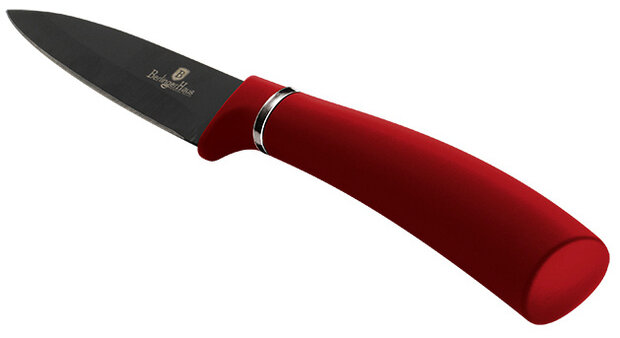 pareermes Burgundy 9 cm RVS zwart/rood