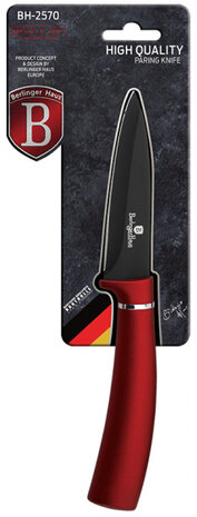 pareermes Burgundy 9 cm RVS zwart/rood