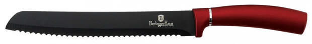 broodmes Burgundy 20 cm RVS zwart/rood