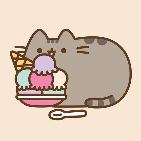 wanddecoratie Ice Cream 30 x 30 cm canvas beige/bruin