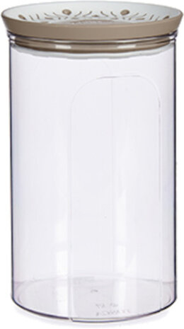 voorraadpot Tosca 1200 ml transparant/taupe/wit
