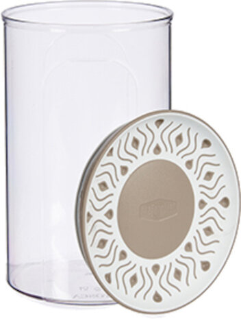 voorraadpot Tosca 1200 ml transparant/taupe/wit