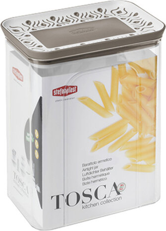 bewaardoos Tosca 2200 ml 19,5 cm transparant/taupe