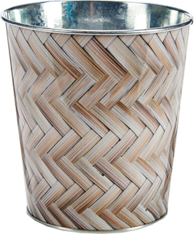 bloempot zigzag 15 x 14,5 cm staal bruin