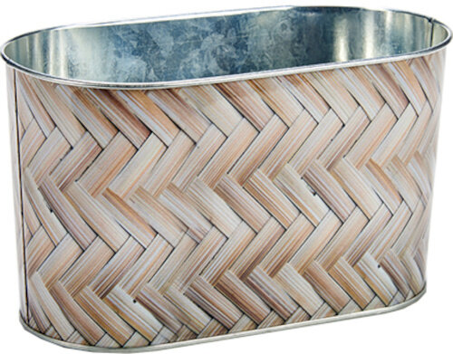 bloempot 22,5 x 11,5 x 12 cm staal beige