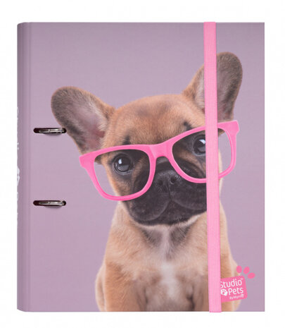 ringbandmap hond 2-rings A4 karton paars/roze