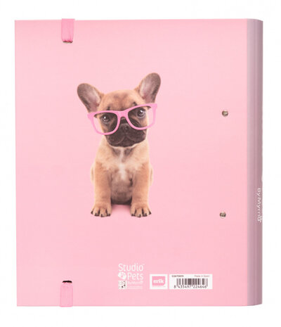 ringbandmap hond 2-rings A4 karton paars/roze