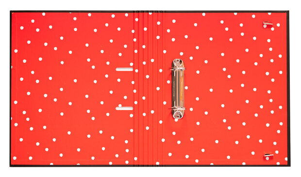 ringbandmap Hooray 2-rings A4 karton zwart/rood