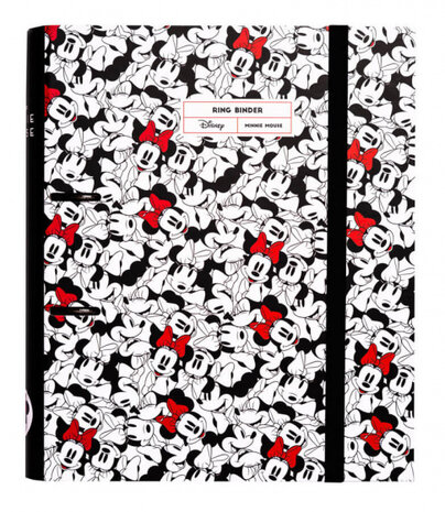 ringbandmap Minnie Mouse 2-rings A4 zwart/wit/rood