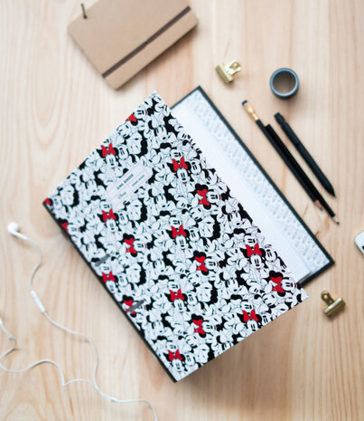 ringbandmap Minnie Mouse 2-rings A4 zwart/wit/rood