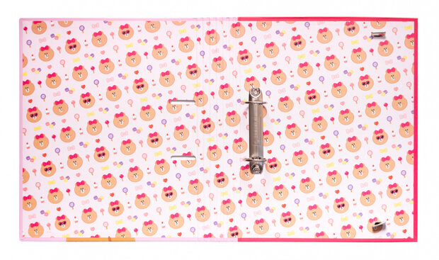 ringbandmap Beertje 2-rings A4 karton roze